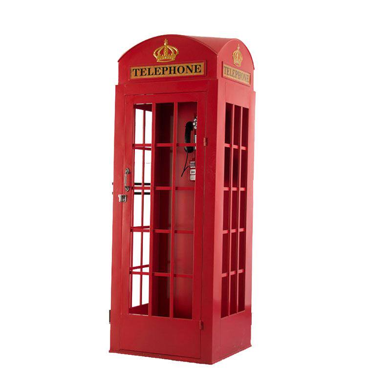 定制复古英伦铁艺电话亭邮筒加油机模型网红店铺商场活动开业道具