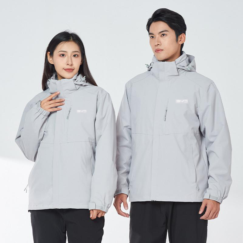 比亚迪王朝加绒加厚保暖冲锋衣汽车4s店三合一冲锋衣秋冬工装