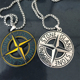 石头岛项链十字罗盘项链美式 Stone Island 潮牌街头吊坠男女配饰