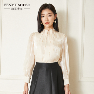 粉慕奢尔时装周走秀『金粉世家』流光钉珠衬衫G1589