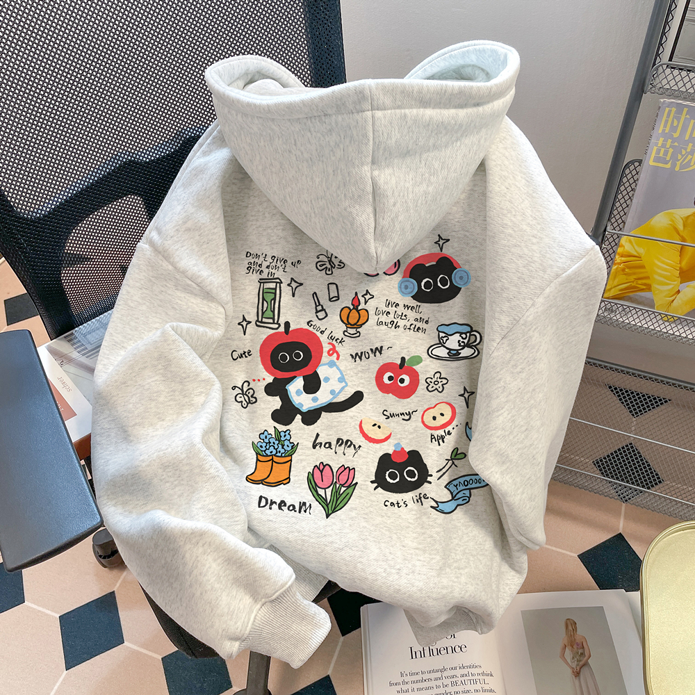 儿童卫衣秋冬款2025新款男女同款中大童秋装儿童宽松连帽上衣童装