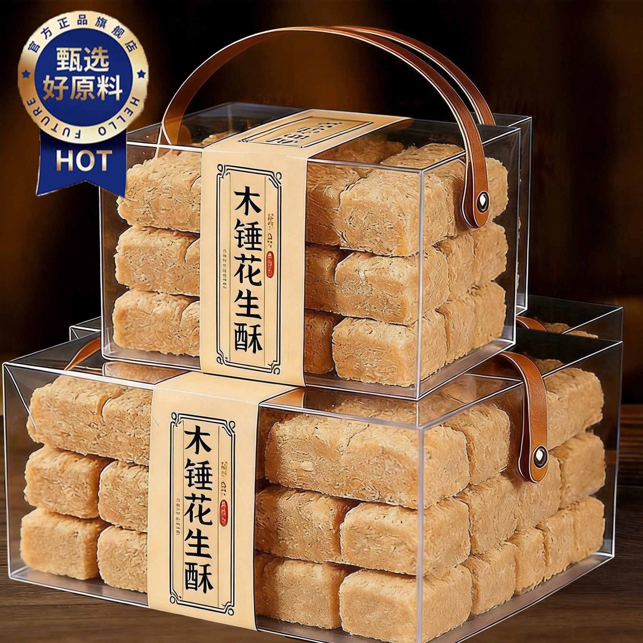 安徽正宗老式木锤花生酥糖官方旗舰店手工制作传统非遗无添加零食