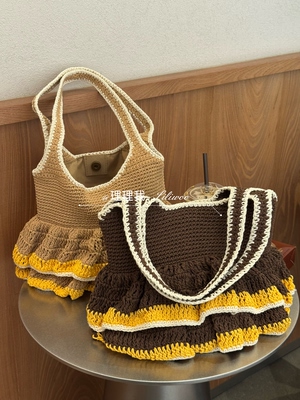 理理我｜织梦裙边～手工钩织包少女风出游编织包包敲厚实
