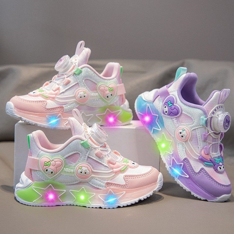 KFT脚王官方童鞋男女童卡通旋转纽扣运动鞋儿童软底库洛米美