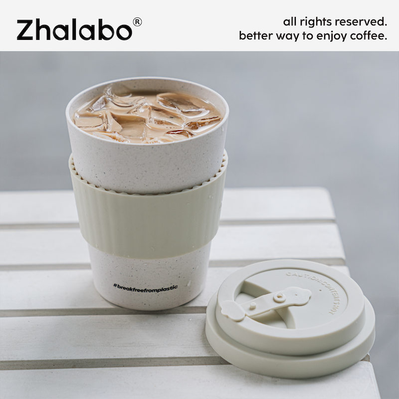 Zhalabo环保咖啡渣随行杯可降解PLA咖啡杯带盖便携直饮高颜值定制