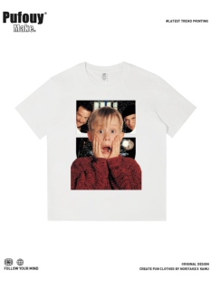 欧美经典小鬼当家Macaulay Culkin电影美式复古纯棉短袖T恤男女潮