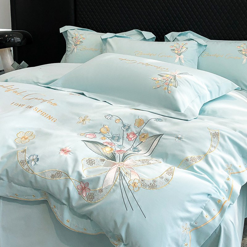 A类母婴级200支纯棉磨毛四件套全E棉加厚床单被套床笠款床上用品4