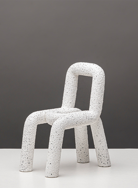 简约现代北欧抽象小凳子摆件软y装样板间售楼部几何线条椅子装饰