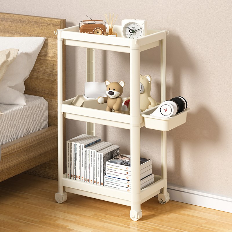 落地式收纳架塑料浴室卫生间宿舍置物架夹缝多层黑色置物架办公室