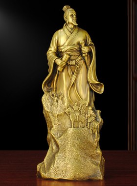 孙子兵法作者兵圣孙武铜像孙子人物纪念铜像家居客厅工艺品摆设