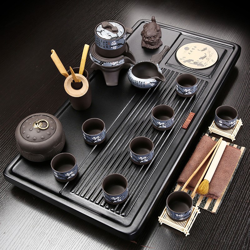 排水式小型茶盘家用轻奢整套功夫茶具套装办公室茶台整套简约茶海
