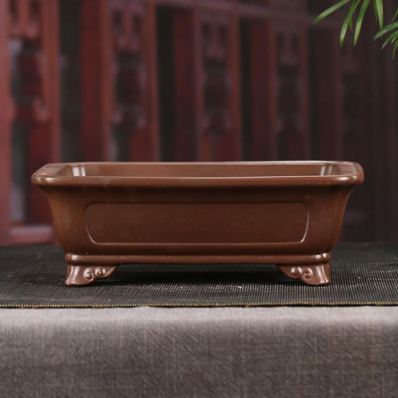 紫砂长方形盆景j花盆马槽特大号口径北欧简约陶瓷精品花盆YZ19