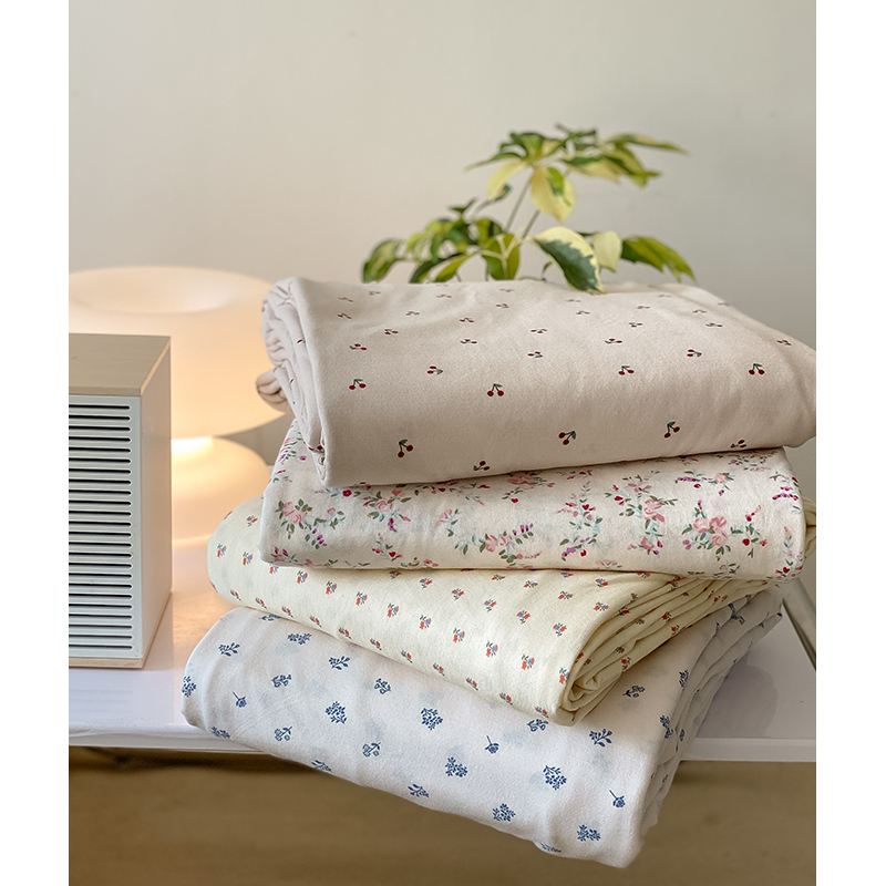 2022新款碎花天竺棉四件套全棉春夏小清新裸睡床品针织棉被套床单