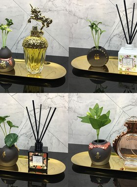 样板房大a理石托盘瓷砖卫浴摆件装饰卫生间展厅浴室柜简约现代家