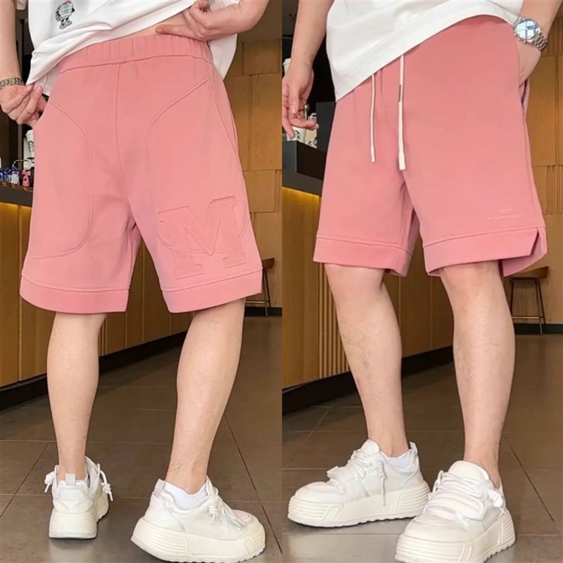 夏季新款潮牌刺绣字母简约休闲短裤男重磅时尚宽松百搭运动五分裤