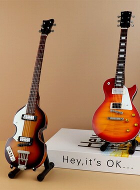 吉他模型电贝司电吉他乐器摆件微缩乐队朋友创意礼物婚房客厅饰品