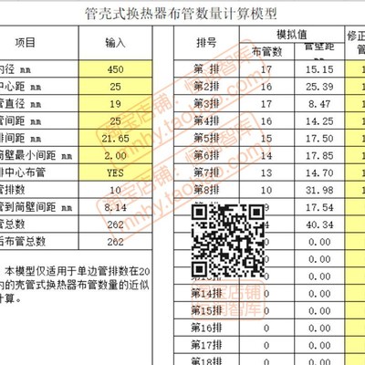 管壳式换热器设计计算表格热力面积汽水总传热系数冷却器ZCAD图纸