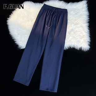 品质棉料做工好 藏青藏蓝纯色长裤 中学生校服裤 男女通用直筒运动裤