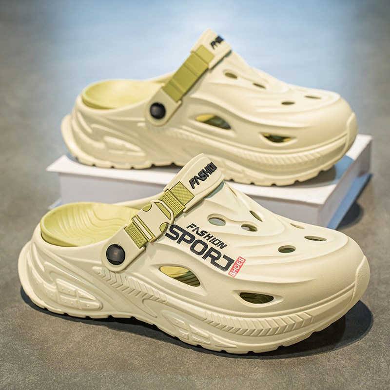 洞洞鞋男潮夏季外穿厚底踩屎感学生篮球运动凉拖户外防滑沙滩凉鞋