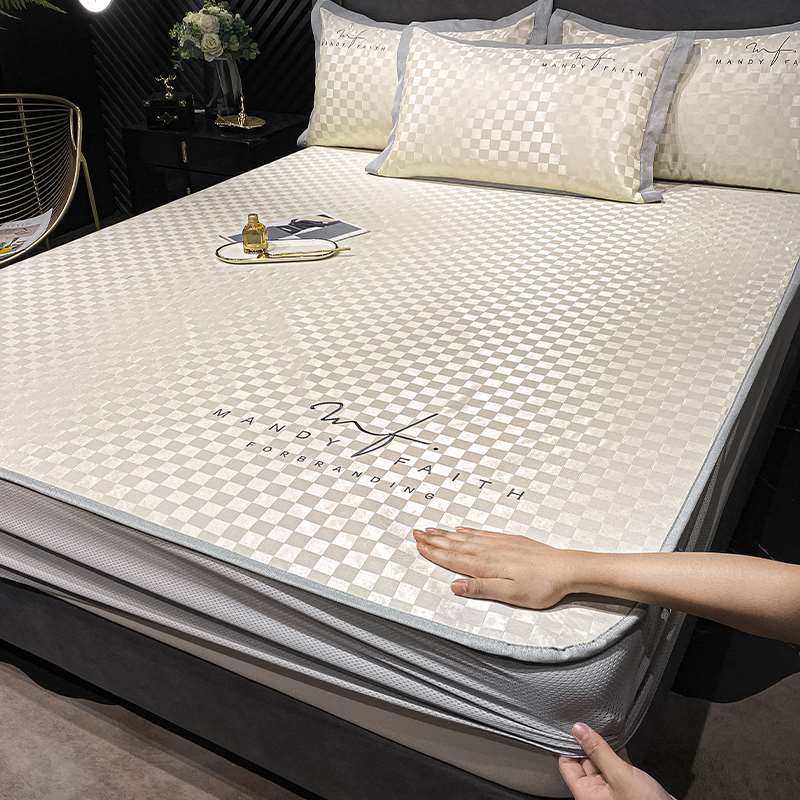 夏天A类母婴冰丝凉席牀笠款三y件套可水洗摺叠夏季家用空调软蓆子,床上用品,冰丝席,淘宝优惠券,粉丝福利购,淘宝优惠卷