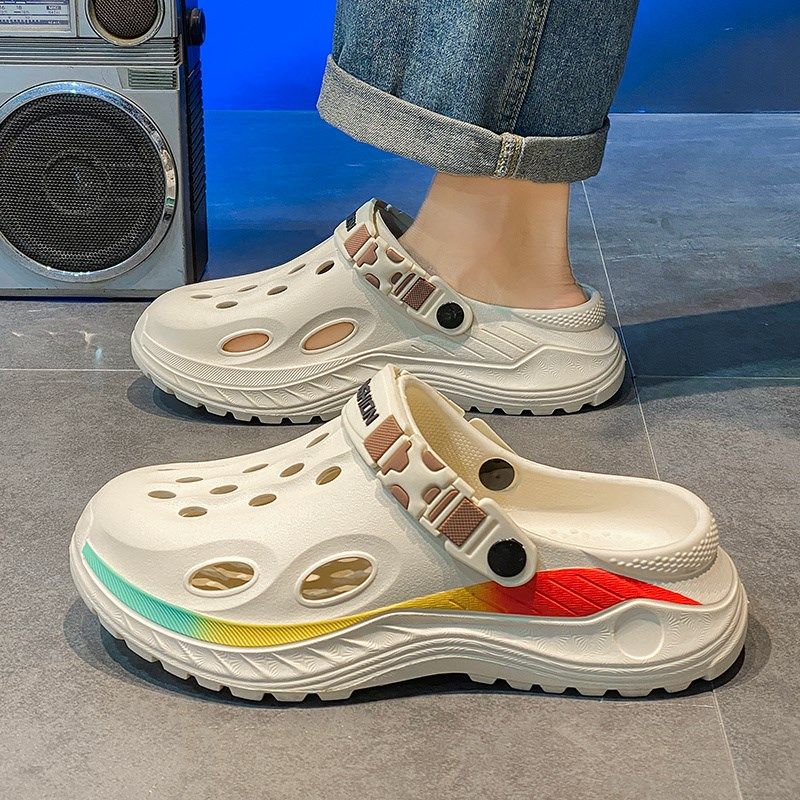 洞洞鞋男夏季防滑厚底踩屎感包头拖鞋男生大码45海边沙滩运动凉鞋,流行男鞋,洞洞鞋,淘宝优惠券,粉丝福利购,淘宝优惠卷