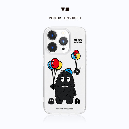 VECTOR UNSORTED天真怪iPhone12/13/ 14/15/16/Pro/Max原创磨砂透明防摔磁吸手机壳