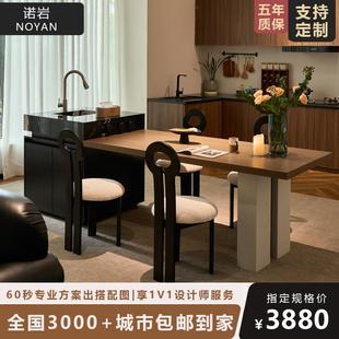岩板岛台餐桌一体可伸缩家用小户型极简高级中岛台 诺岩 可定制