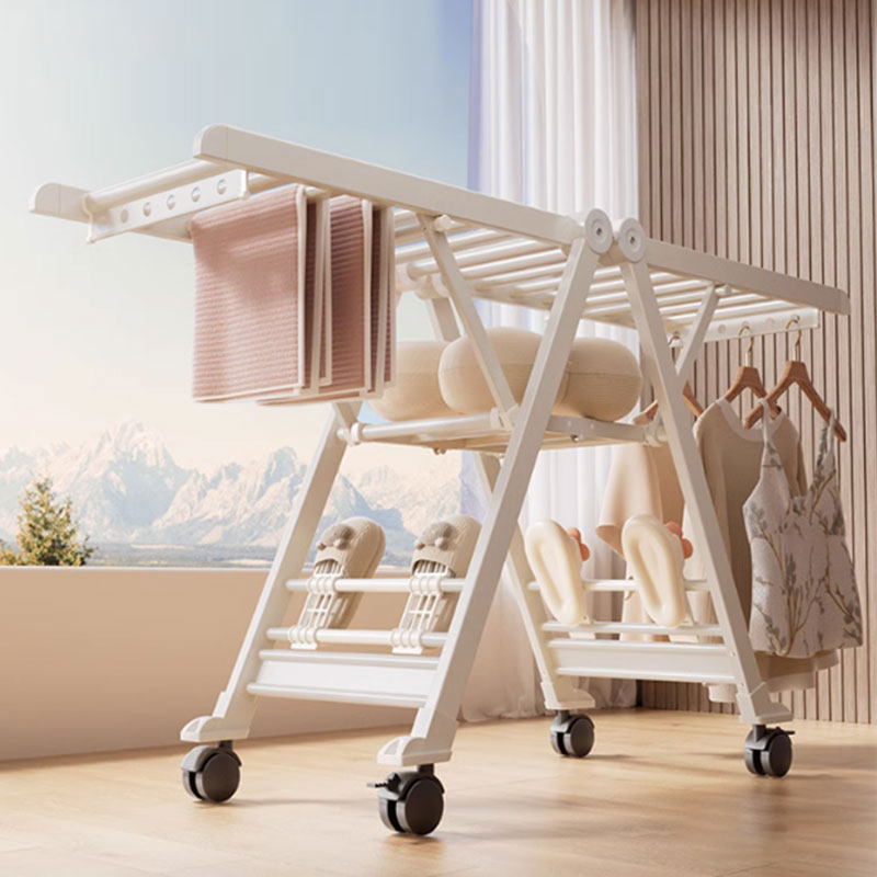 四季沐歌折叠晾衣架家铝合金阳台卧室晒衣架室内凉衣架晒被神器