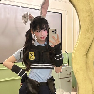 疯狂动物城兔子警官cos服漫展朱迪cosplay短袖t恤迪士尼Judy套装