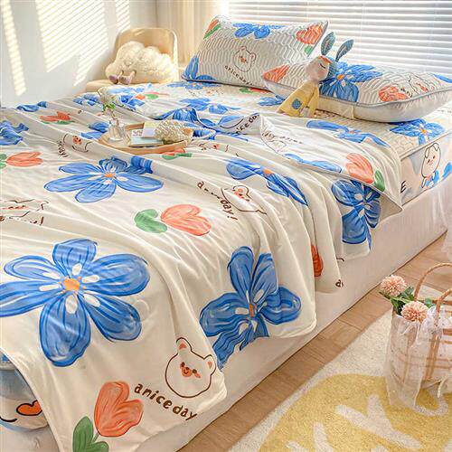 定制夏季乳胶凉席床笠款四件套学生宿舍三件套儿童榻榻米订做尺寸