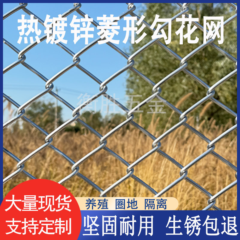 镀锌钢丝网围栏钢丝网勾花网养殖网防盗养鸡养狗防护网格围栏