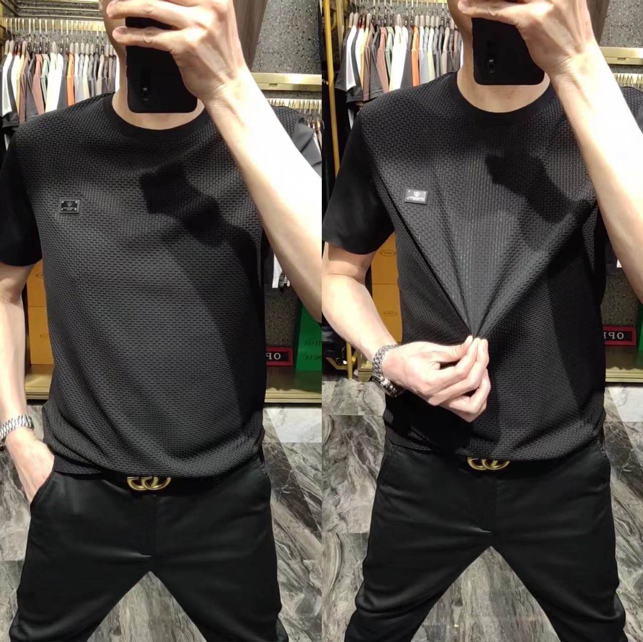 夏季男士新款绅士百搭圆领短袖