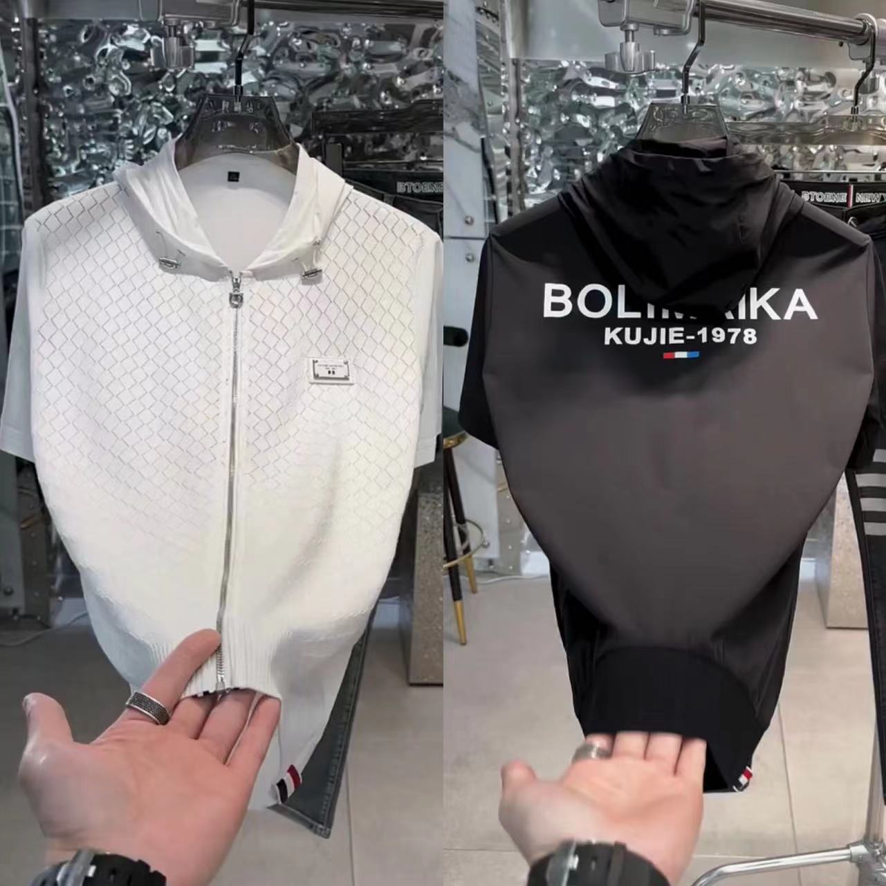 夏季男士新款高品质连帽短袖