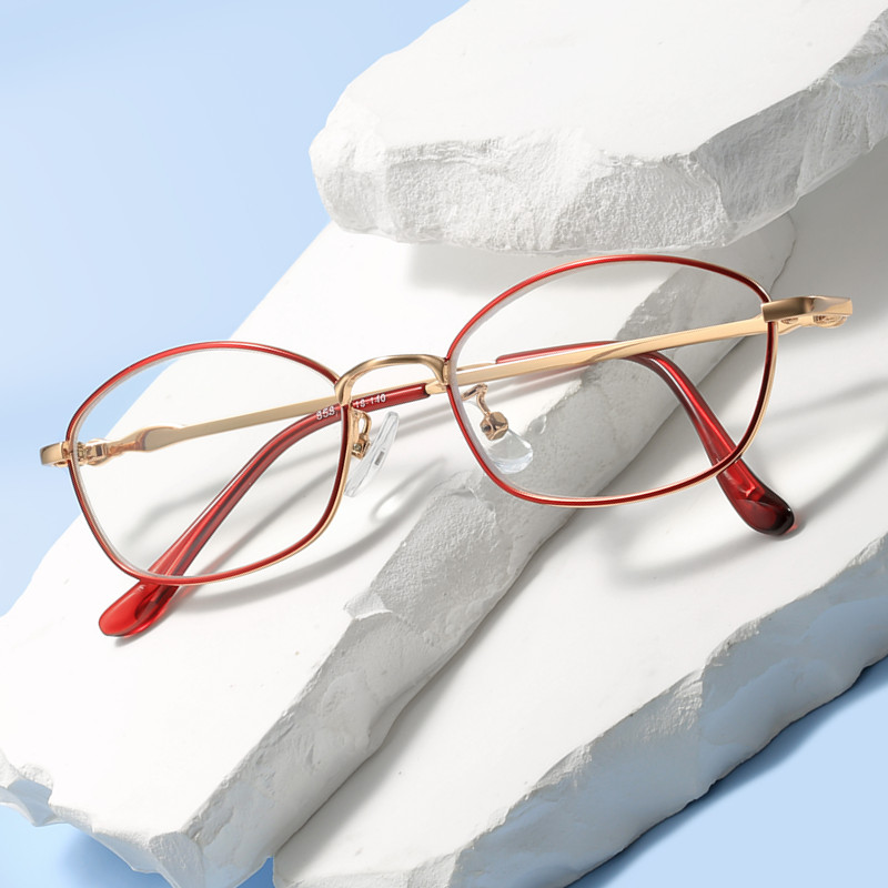 品牌女士100-400度老花镜非球面树脂片时尚防蓝光镜片送妈妈858