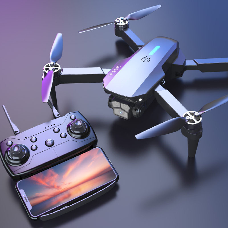 E88无人机光流定位双摄像头遥控飞机无刷电机自带屏显四轴飞行器