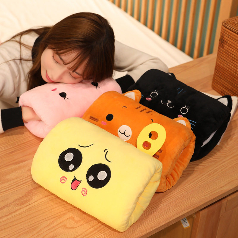 暖手捂抱枕公仔毛绒玩具插手捂冬季学生女生可爱猪猪小兔子