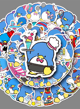 50张山姆企鹅贴纸卡通可爱TUXEDOSAM文具水杯DIY小麻薯