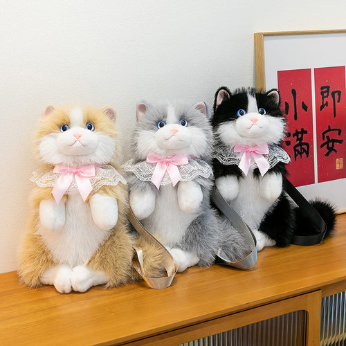 新款布偶猫毛绒玩偶背包可爱小猫咪公仔娃娃儿童生日礼物
