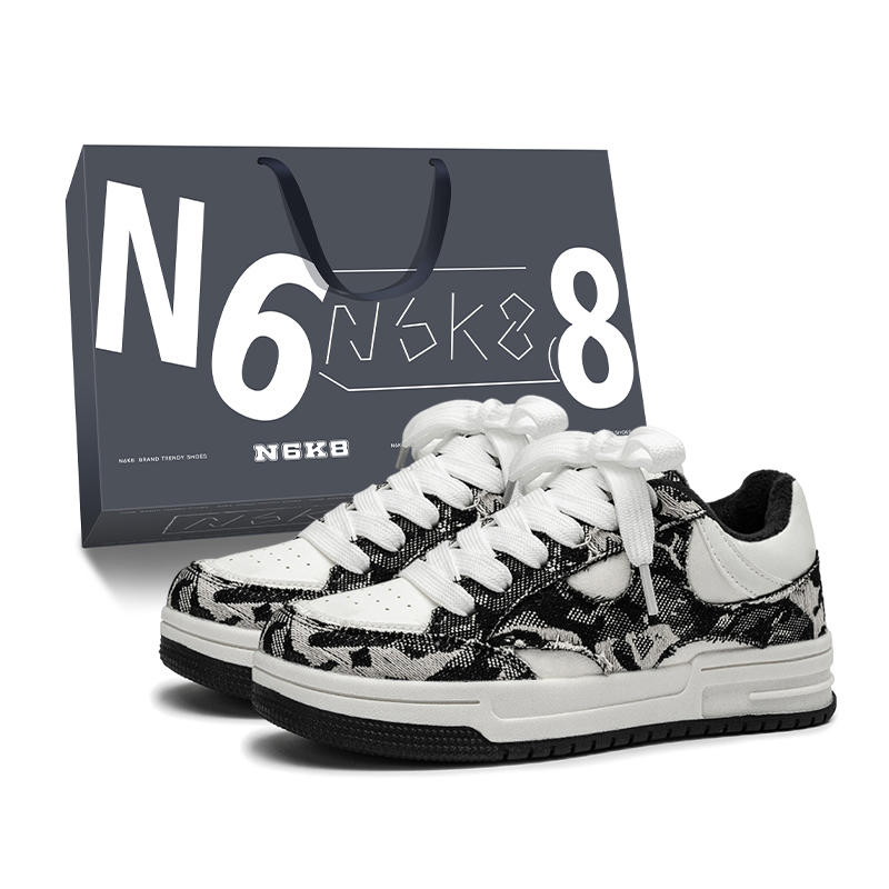 N6K8国潮拼色板鞋男鞋休闲百搭情侣鞋耐磨小白鞋