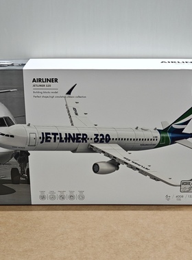 万格航空系列4008喷气客机320小颗粒兼容133pcs拼装积木玩具模型