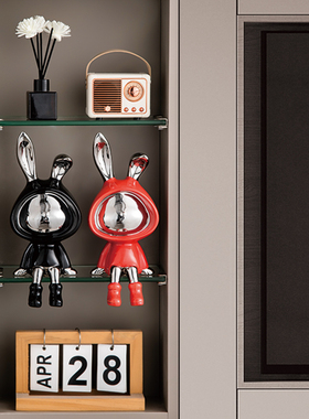 可爱治愈轻奢卡通兔子装饰摆件