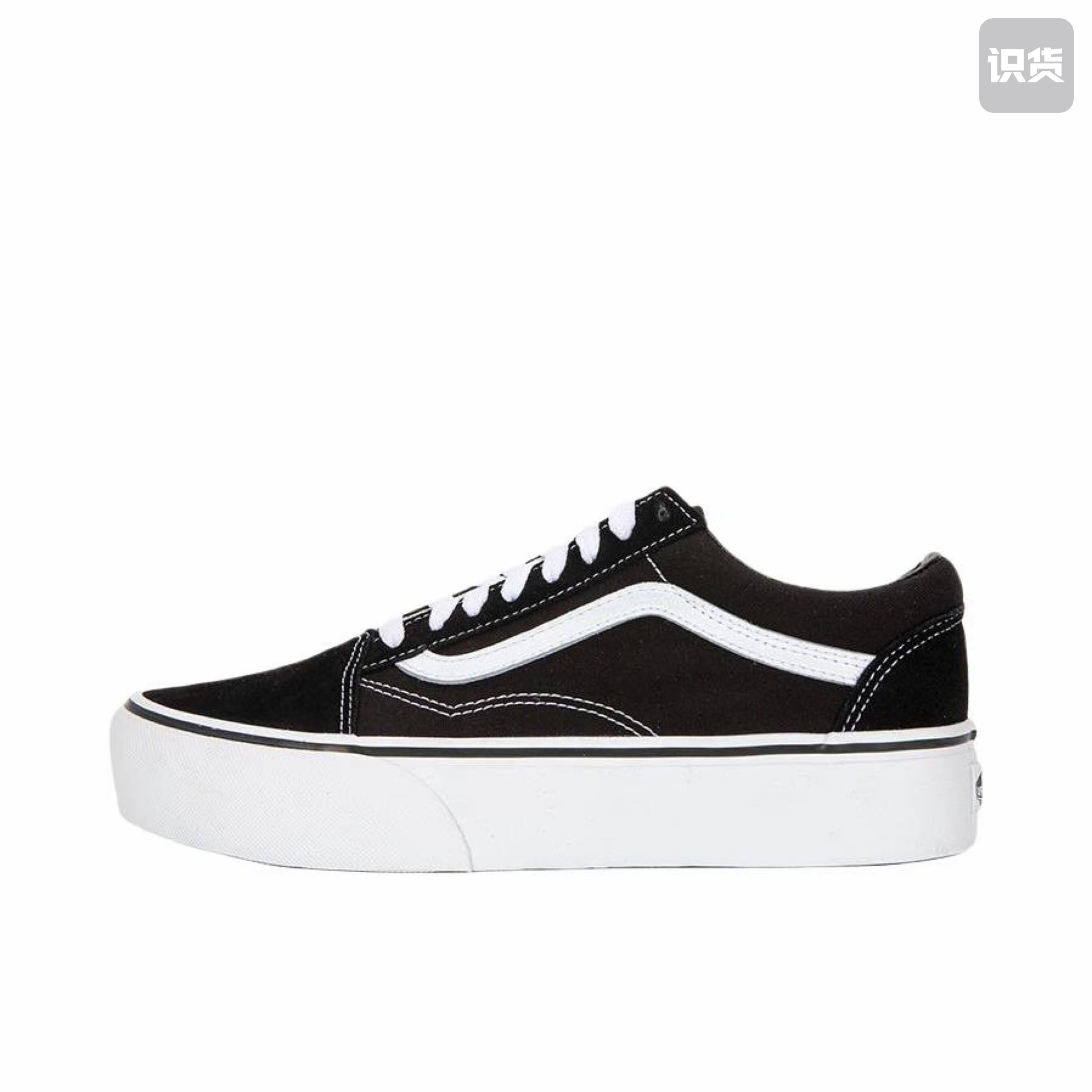 Vans 网布织物增高 低帮 板鞋 男女同款 黑色 武汉4仓