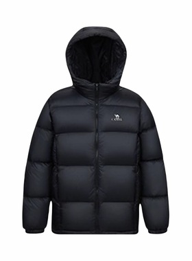 骆驼云感连帽黑色加厚保暖面包服短外套羽绒服 M33CR07131B jzh仓