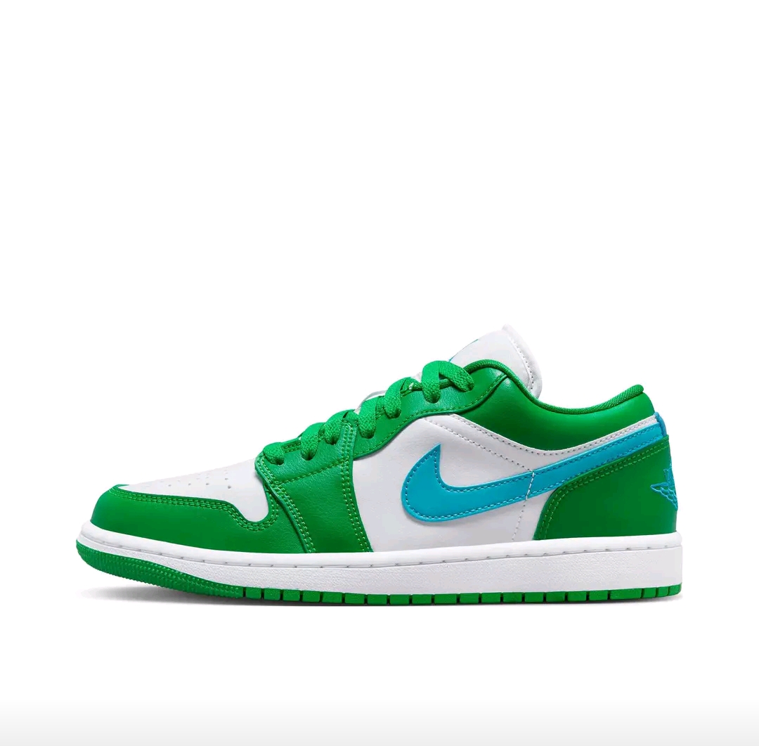 耐克Air Jordan 1 Low AJ1女鞋白绿蓝低帮篮球鞋DC0774-304博隆