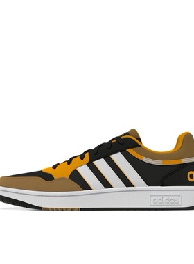 adidas neo Hoops 3.0低帮板鞋男女同款黑黄GZ9474YD仓