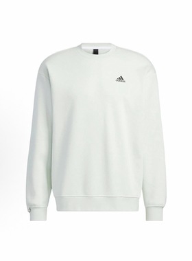 adidas LABEL 印花套头长袖卫衣 男女同款情侣款浅绿色IB2714丁浩