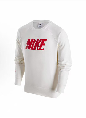 Nike FW23 龙年CNY系列 Logo加绒圆领卫衣 男款 帆白色 BCL仓