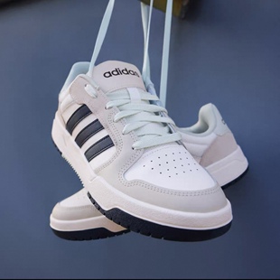 adidas男女同款休闲鞋运动鞋低帮板鞋白黑棕JI2546 花牛