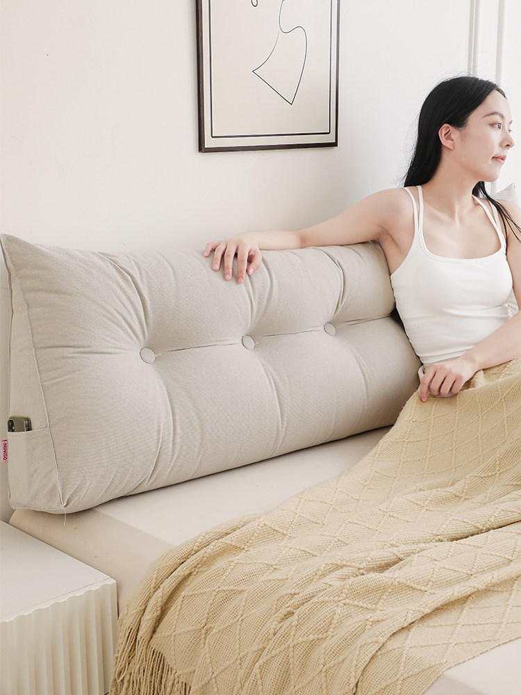 床头软包靠垫可拆洗床上双人床靠垫防撞带头枕护颈护腰软靠枕垫新