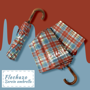 复古格子弯钩雨伞女防晒防紫外线太阳伞遮阳伞便携折叠晴雨两用伞